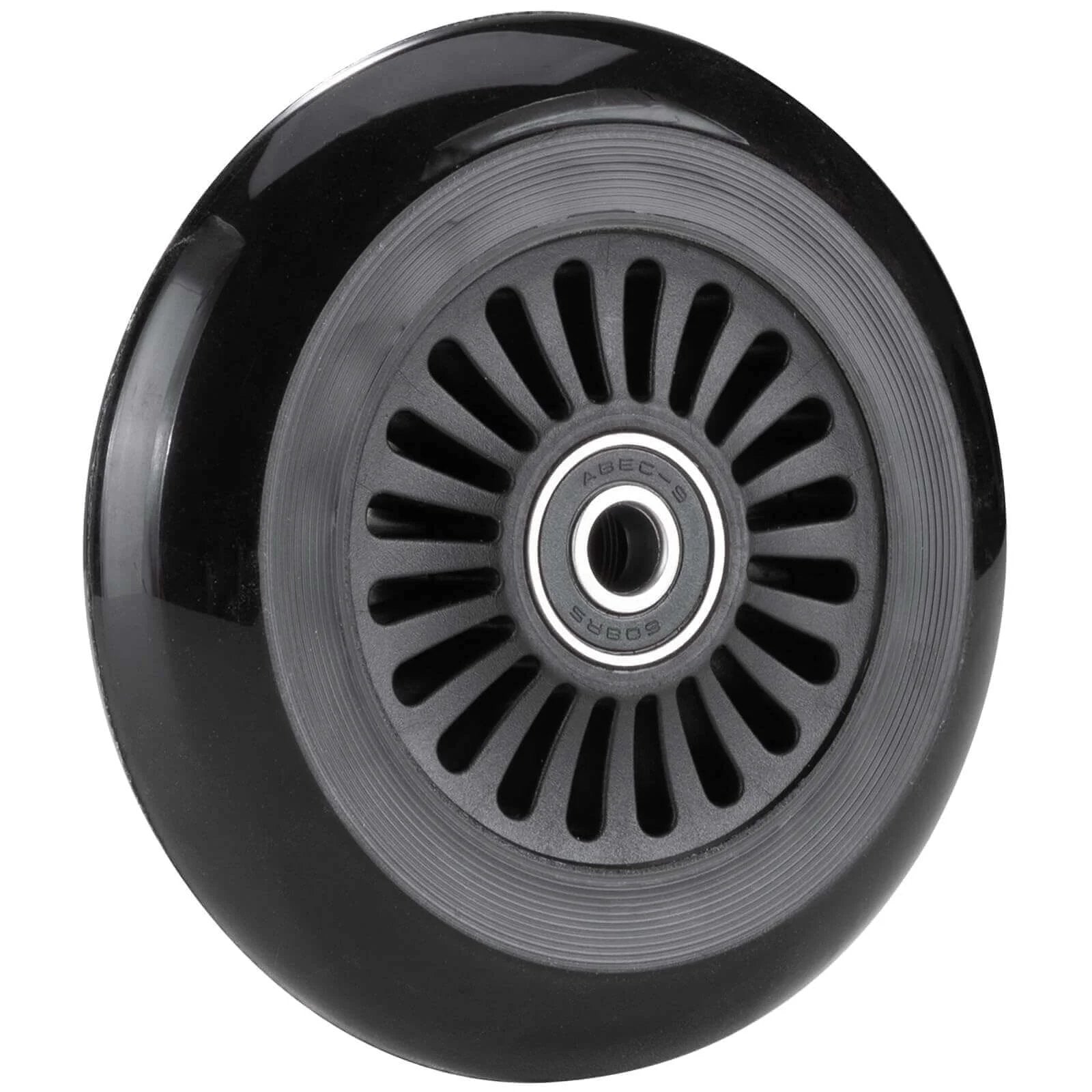 Close-up of Easy Roller Replacement Wheels w/Bearings ABEC-9 in black, showing polyurethane material for Ez Rollers Classic Drifter Junior.