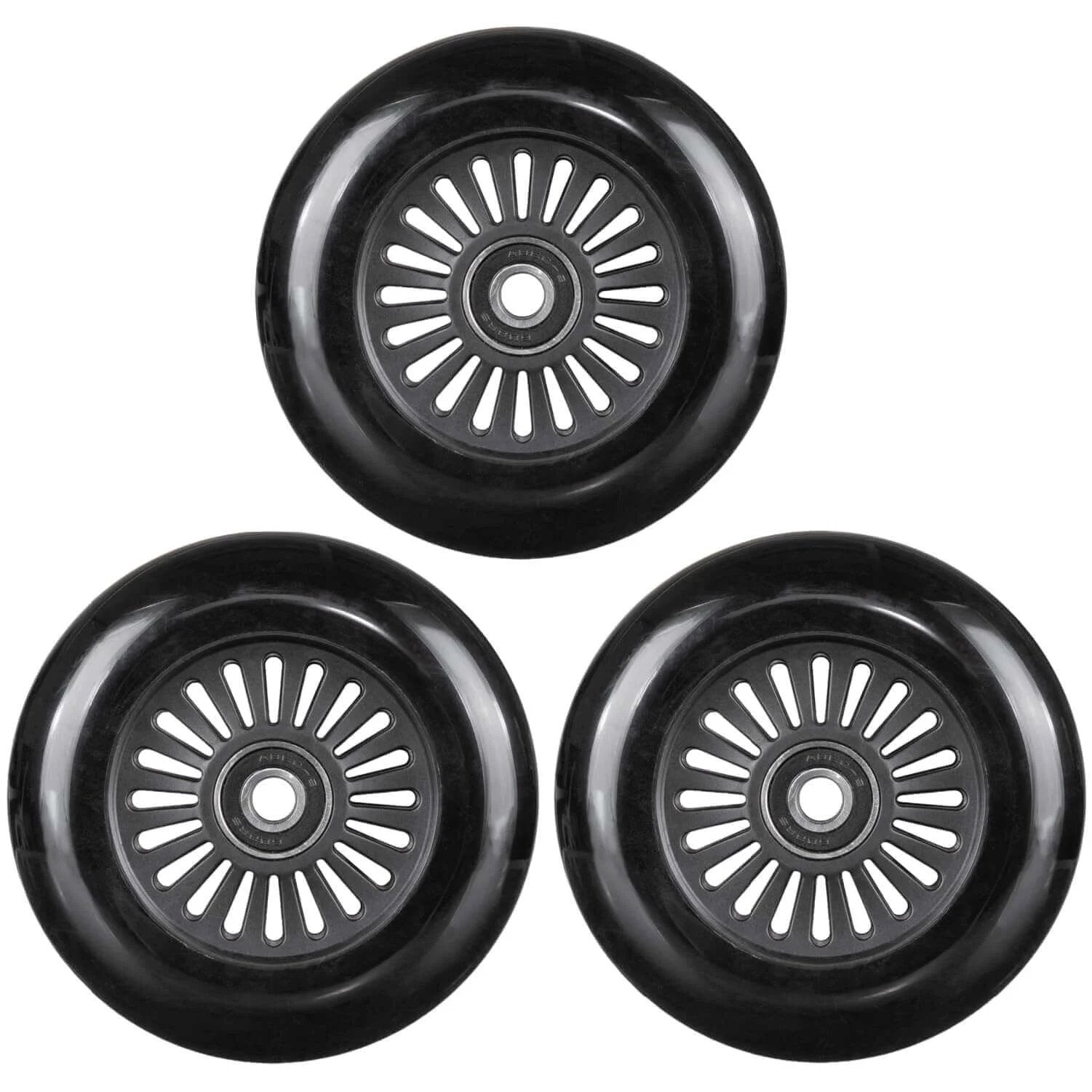Easy Roller Replacement Wheels w/Bearings ABEC-9 for Ez Rollers Classic Drifter Junior New Twist On A Classic Scooters - Set of 3 (Black)