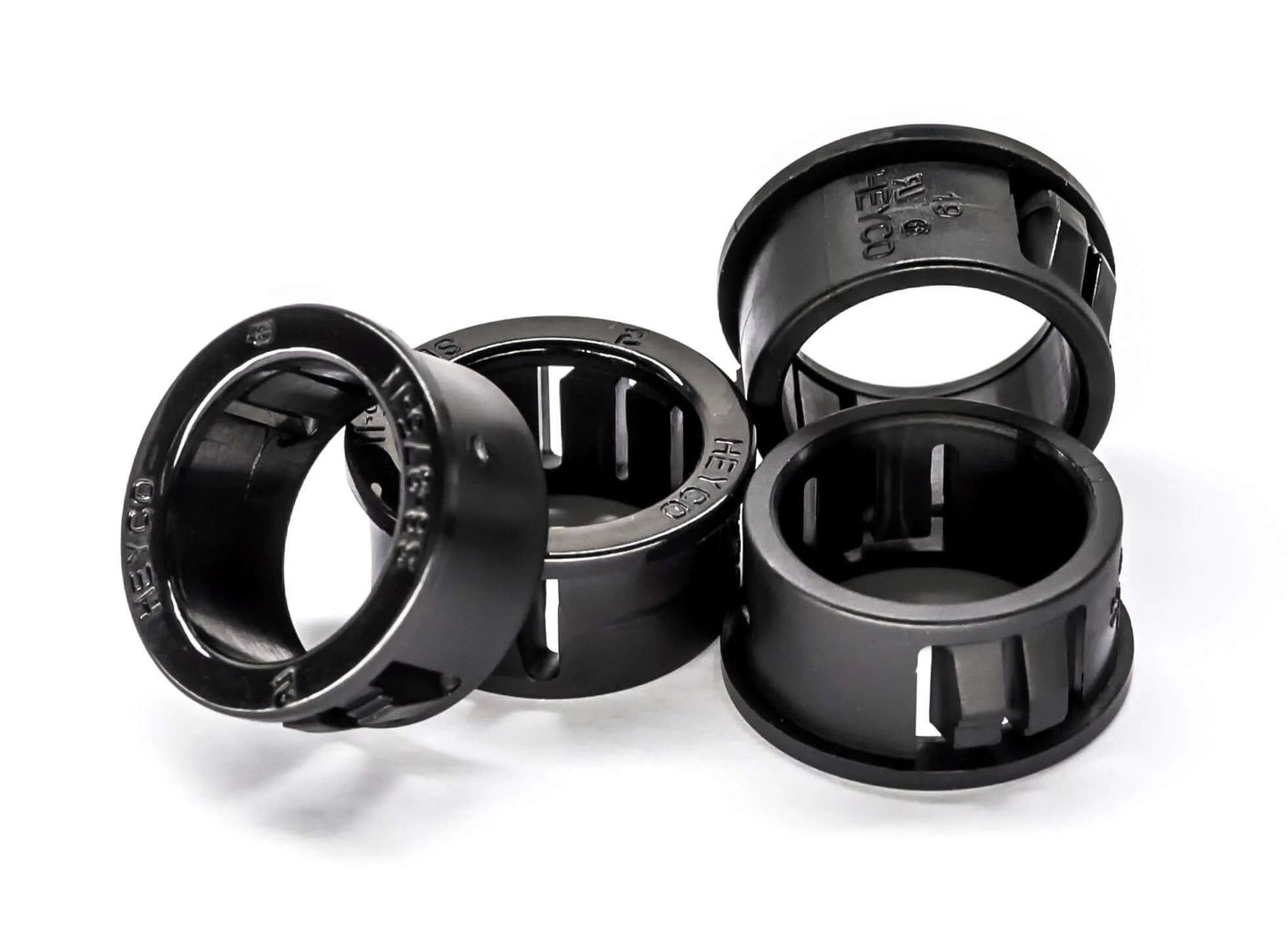 ✝️ BLACK SNAP BUSHING, for 7/8" Hole, Cable Mounting & Accessories, UL Recognized Component (Bag of 100) front view