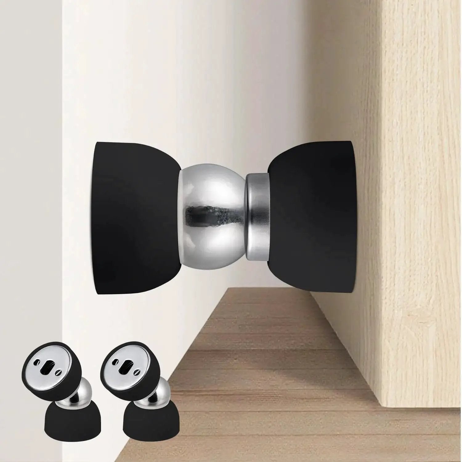 Powerful Magnetic Door Stopper Set Of 2 Stainless Steel Mini Door Stops With Heavy Duty Magnetism, Versatile Door Holders