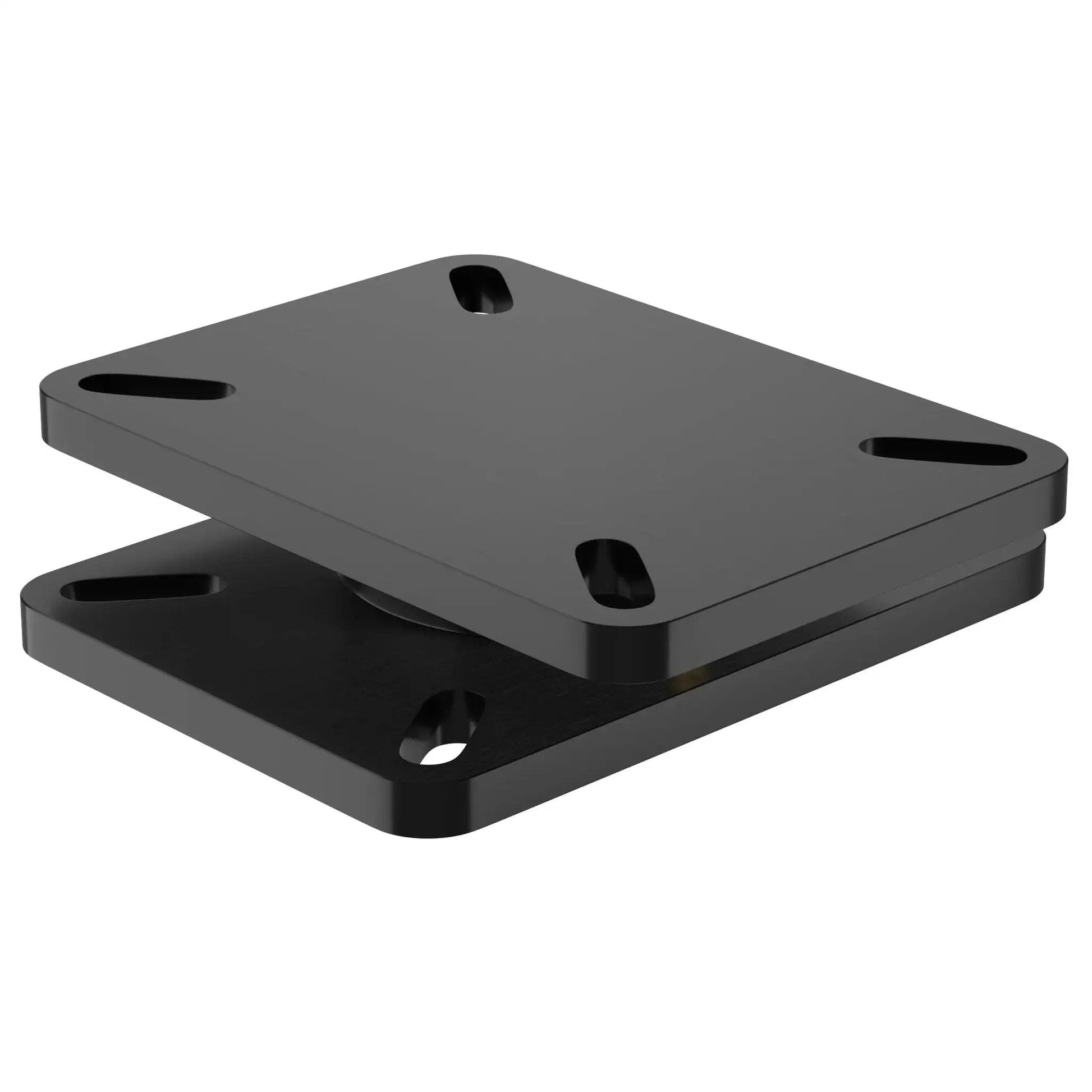 Front view of Greaseable 5000 Lb Rating Heavy Duty Bearing Plate Turntable For Workstations And Displays, Black Steel Platform