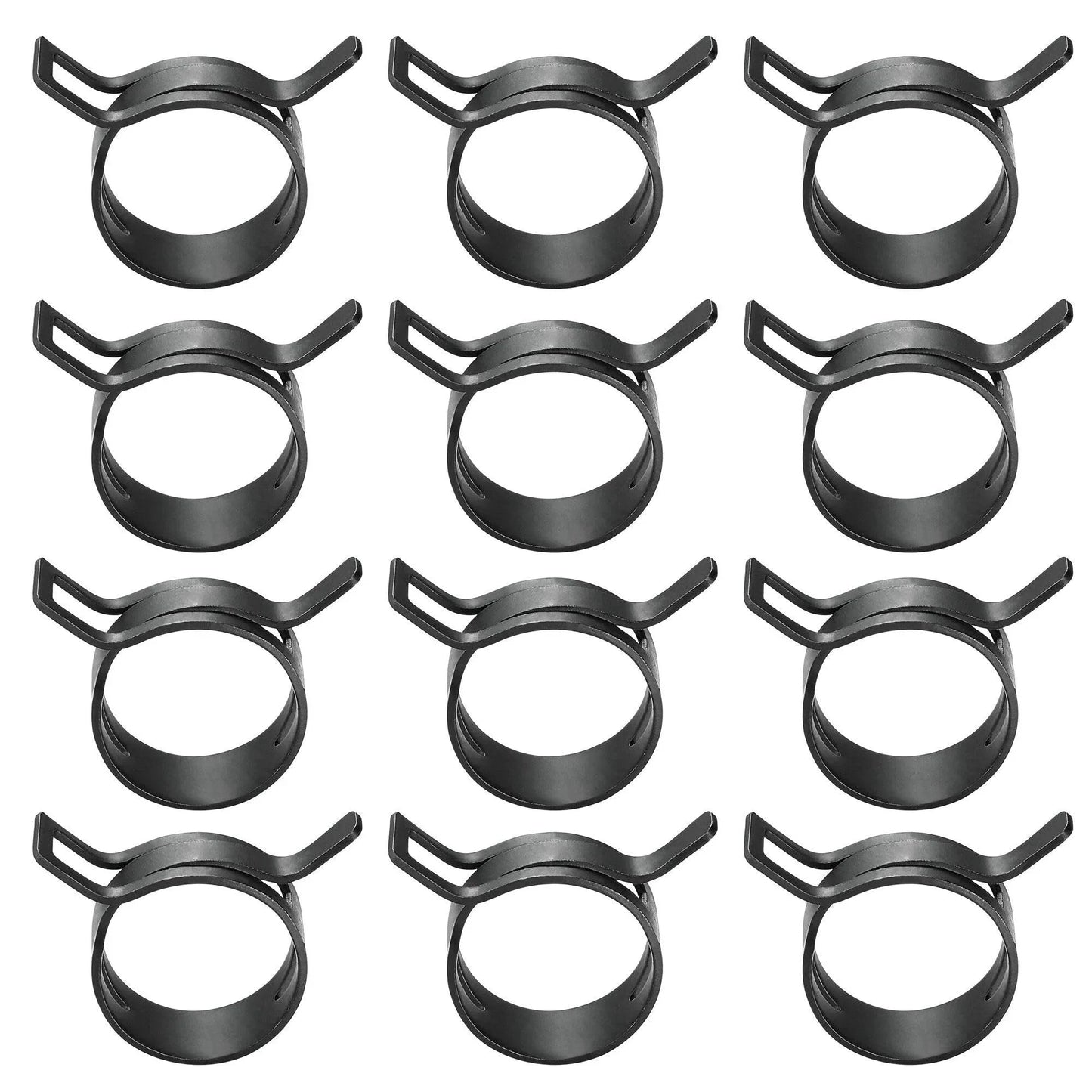 12 Pack 1.1 Inch 28mm Spring Band Hose Clamps With Constant Tension Auto Fuel Line Silicone Vacuum Hose Steel Clamp Low Pressure Air Clip Clamp For Automobiles Black Durable Anti Rust Steel Construction For Long Lasting Performance And Easy Installation