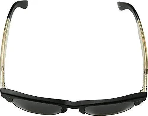 Black sunglasses with sleek design and transparent temples, front view