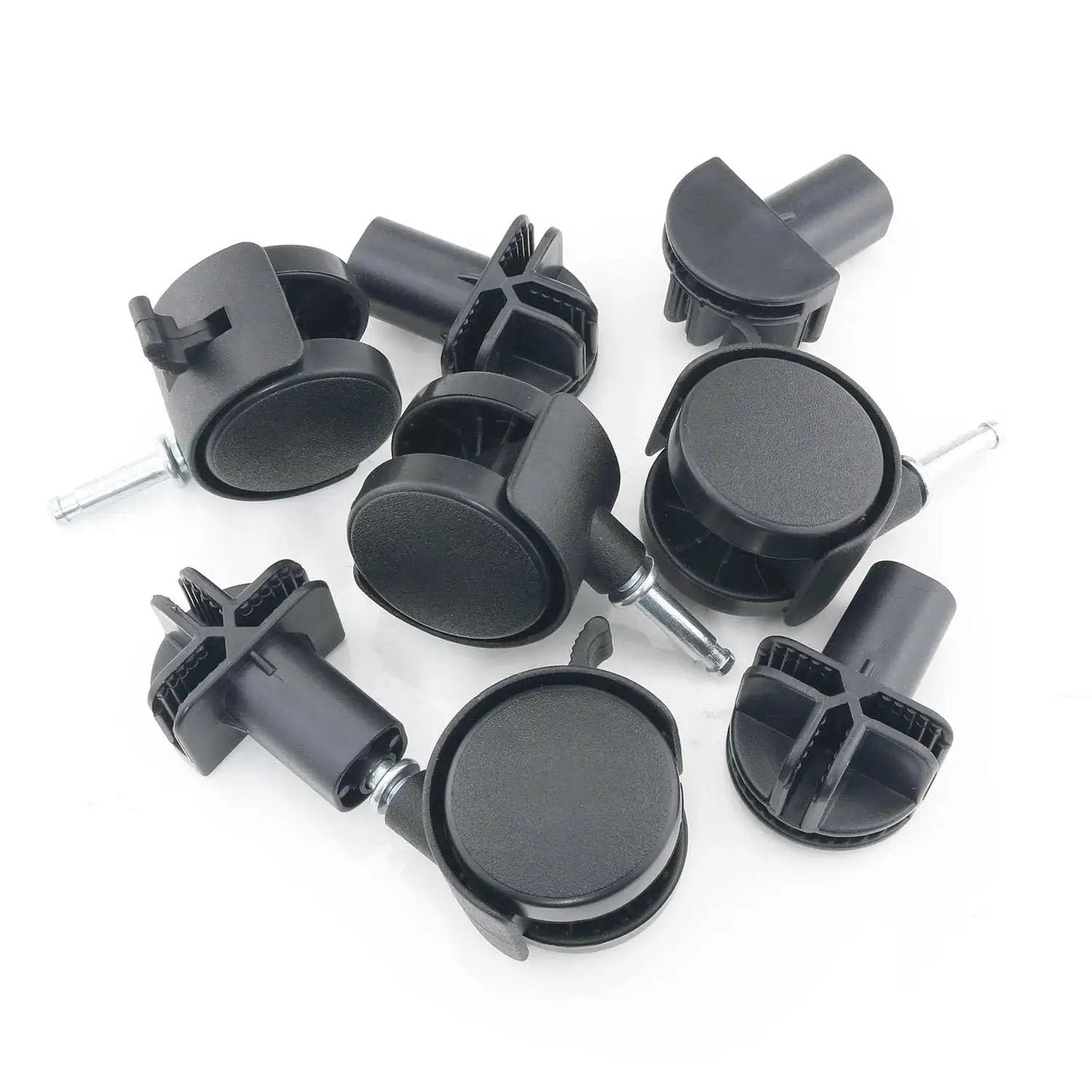 4 Pack Black Plastic Connectors With Pulleys for Travel Suitcases and Carry On Luggage Replacement Swivel Casters