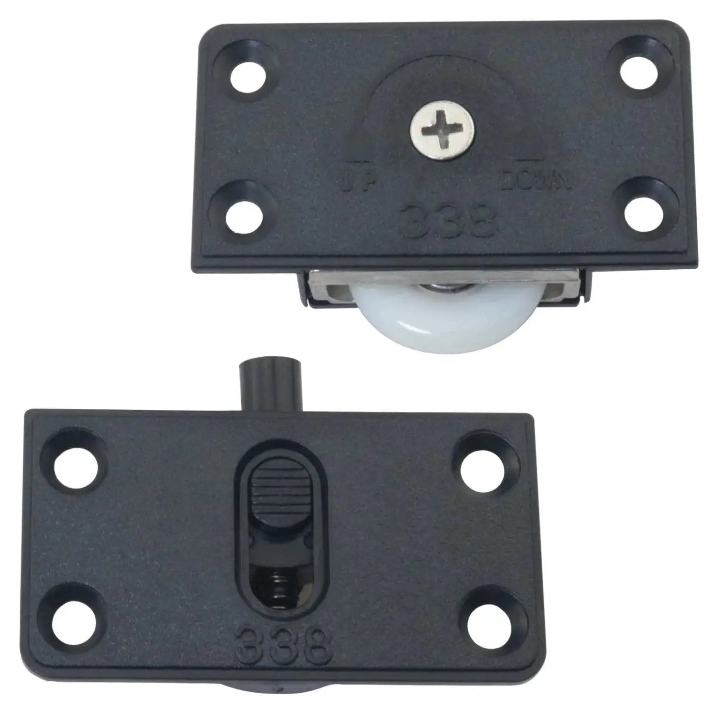 Black Wardrobe Sliding Door Wheel Kit With Screws Silent Nylon Rollers for Quiet Closet Track Hardware