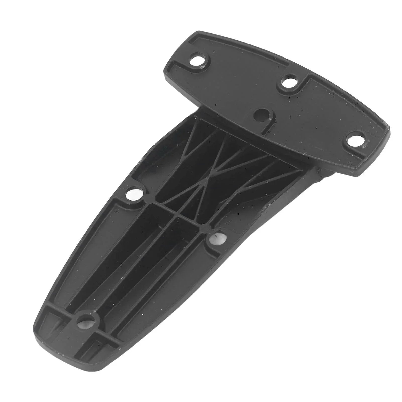 Soft Close Tee Hinge, T Strap Hinge, Zinc Alloy, Black, for Toolbox and Car Door Repair, shown in black zinc alloy, top view.