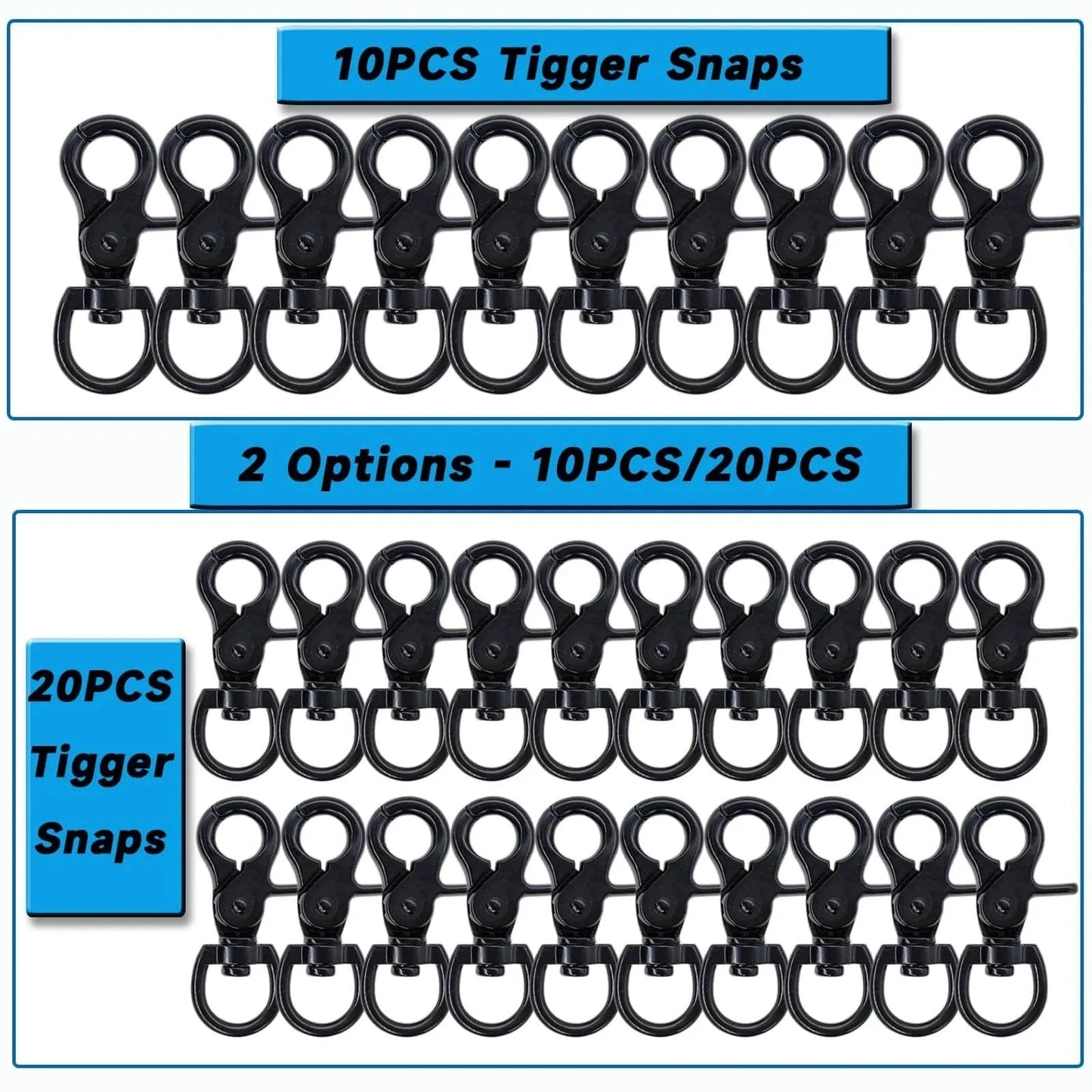 10 Pack Trigger Snap Hooks 2.32 Inches By 0.82 Inches Zinc Alloy Heavy Duty Swivel Lanyard Clips For Dog Leash Purse Bag Cages