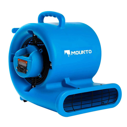 Powerful One Third HP Air Mover Blower With 2000 CFM For Floors And Carpets 3 Speed Dual GFCI Outlets 25 Feet Cord