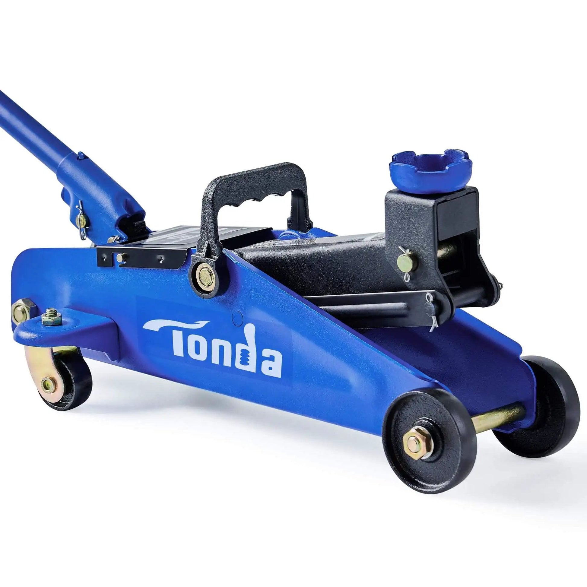 Hydraulic Floor Jack 1.5 Ton Portable Car Lift With 4.9 To 11.8 Inch Lift Range Blue Durable Steel Construction Safe Overload Valve