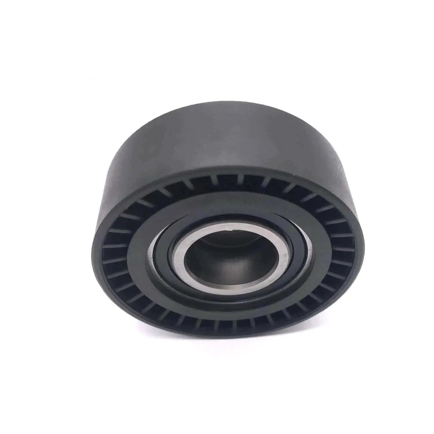Belt Tensioner Pulley Replacement for BMW 3 Series 1994-2008 M52 M54 M56 Engines, close-up view of CNC machined pulley.