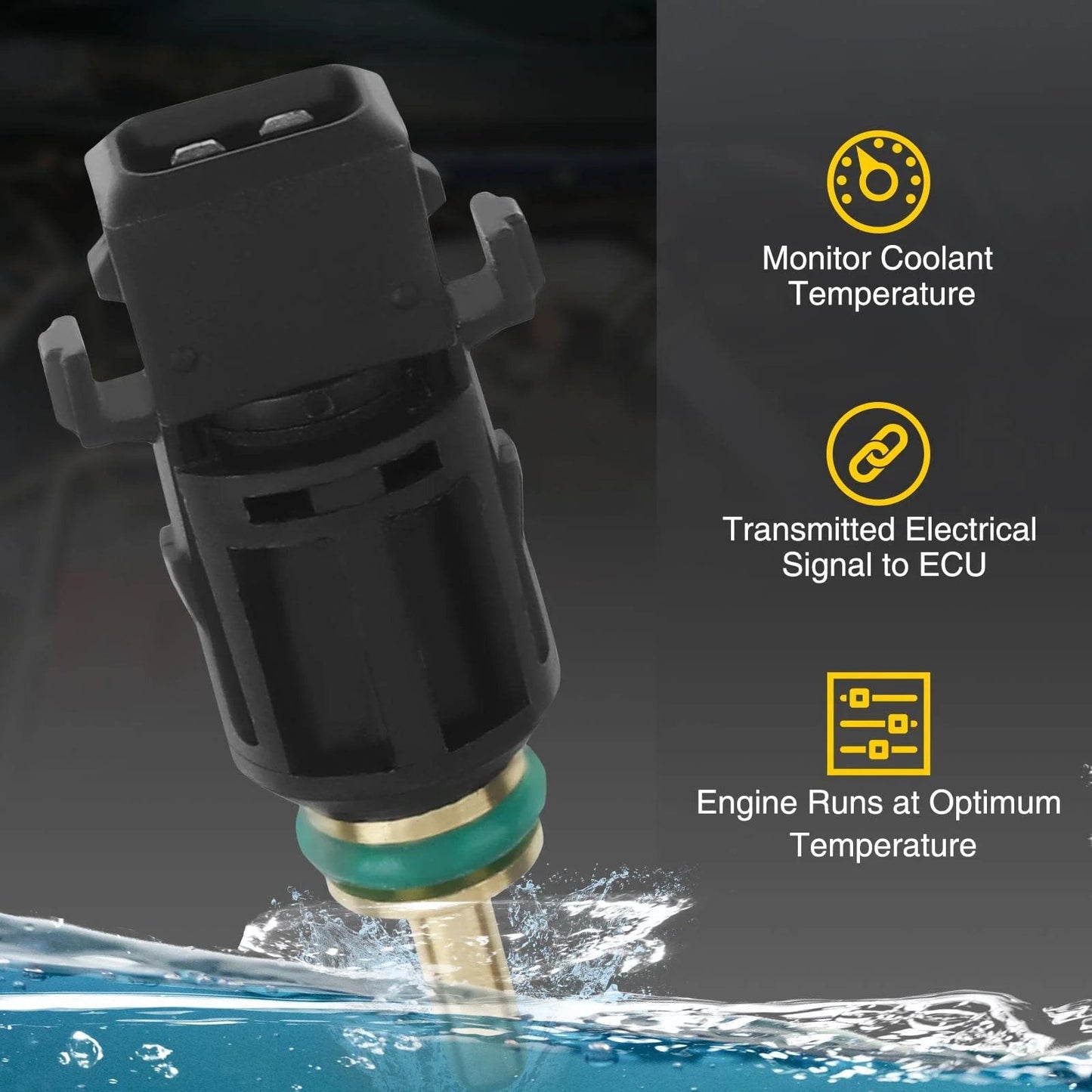 Engine Coolant Temperature Sensor For BMW Cars, By A-Premium, showing the plug and wiring for precise temperature monitoring.