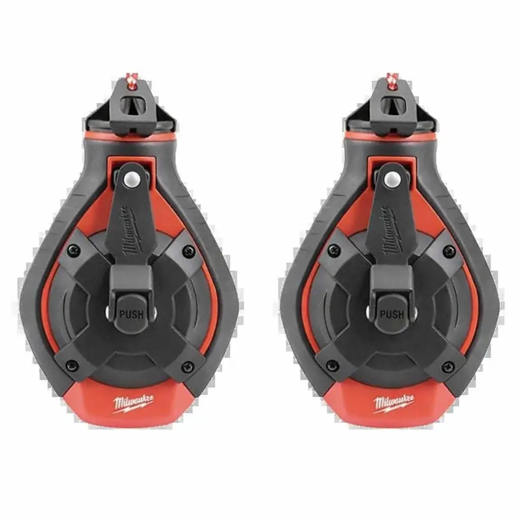 Two-Pack 100 Ft Bold Line Chalk Reel With StripGuard Clutch Delivers Fast, Precise Line Marking For Construction, Carpentry And Masonry
