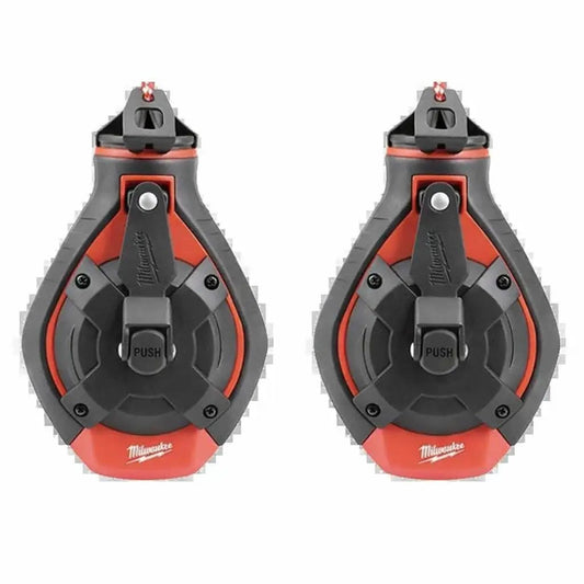 Two-Pack 100 Ft Bold Line Chalk Reel With StripGuard Clutch Delivers Fast, Precise Line Marking For Construction, Carpentry And Masonry