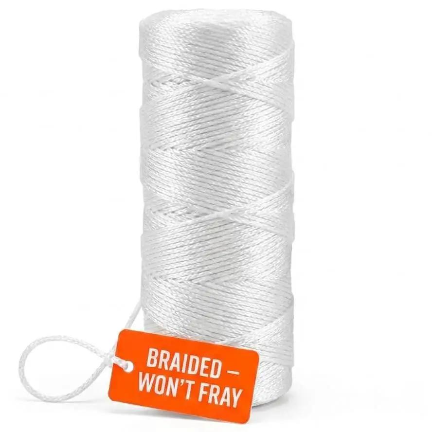 Braided Nylon Twine For Gardening And Plant Support, Heavy Duty Size 18 String, 250 Ft Length, White Durable Twine Roll