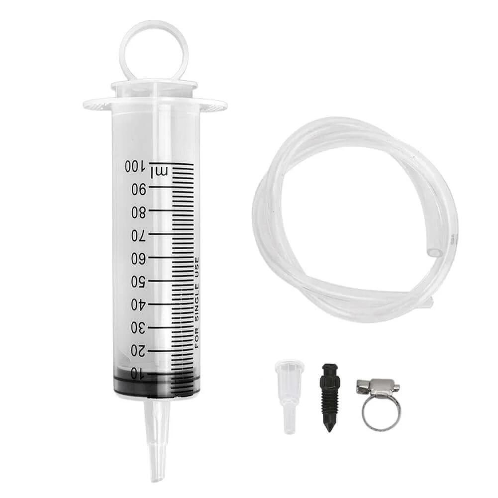 Brake Bleed Kit, Hydraulic Disc Clutches Bleeding Kit 100ML Syringe 50cm Hose Oil Fluid Extractor Bleeder Tool Universal