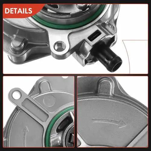 Premium Brake Vacuum Pump APremium For VW And Audi Vehicles close-up detailing inlet and O ring