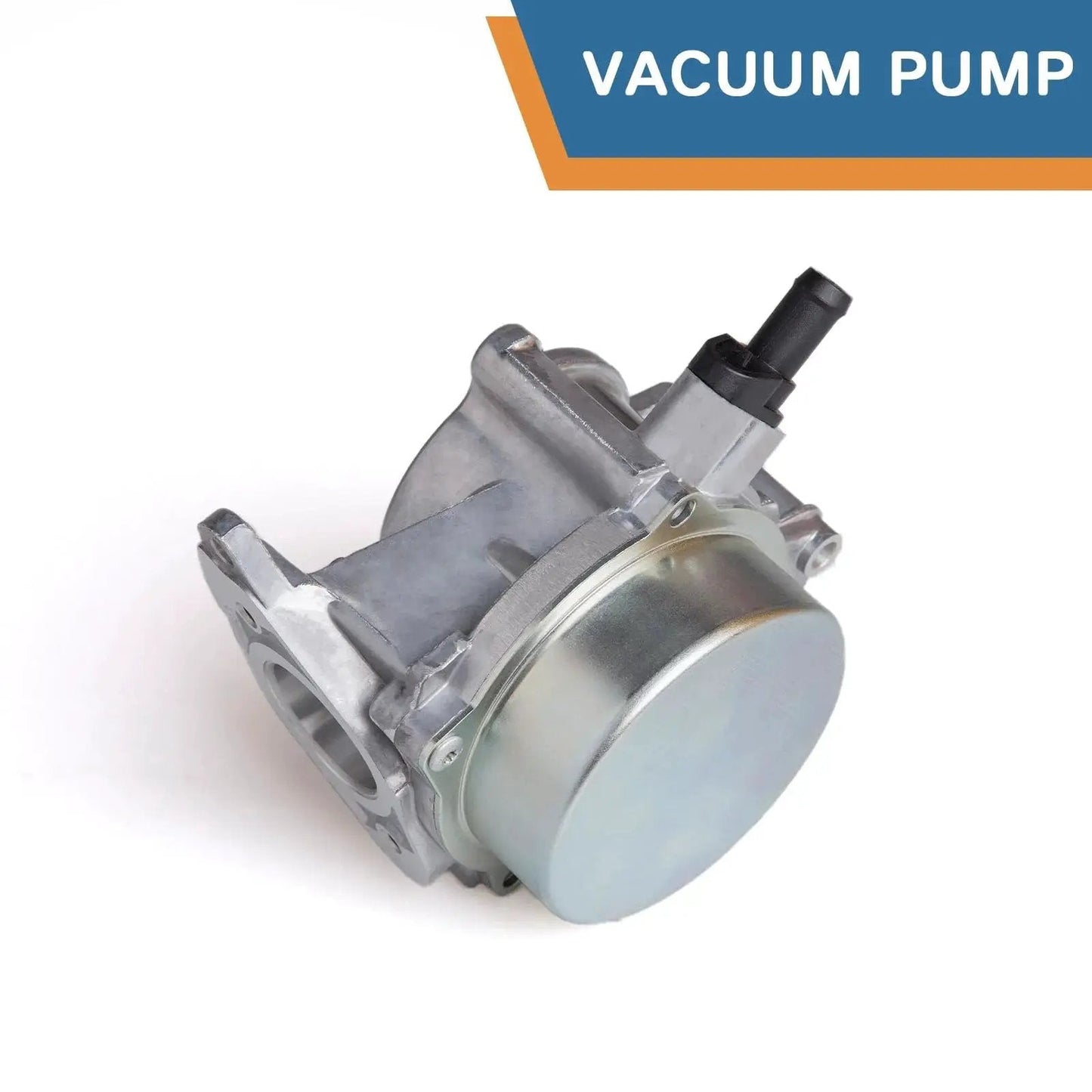 Brake Vacuum Pump For Volkswagen And Audi Rides Compatible With Tiguan CC Eos GTI Jetta Beetle And Audi A3 Quattro 2008 2009 2010 2011 2012 2013 2014 2015 Replace 06H145100AD OEM Parts, angled view, metal construction