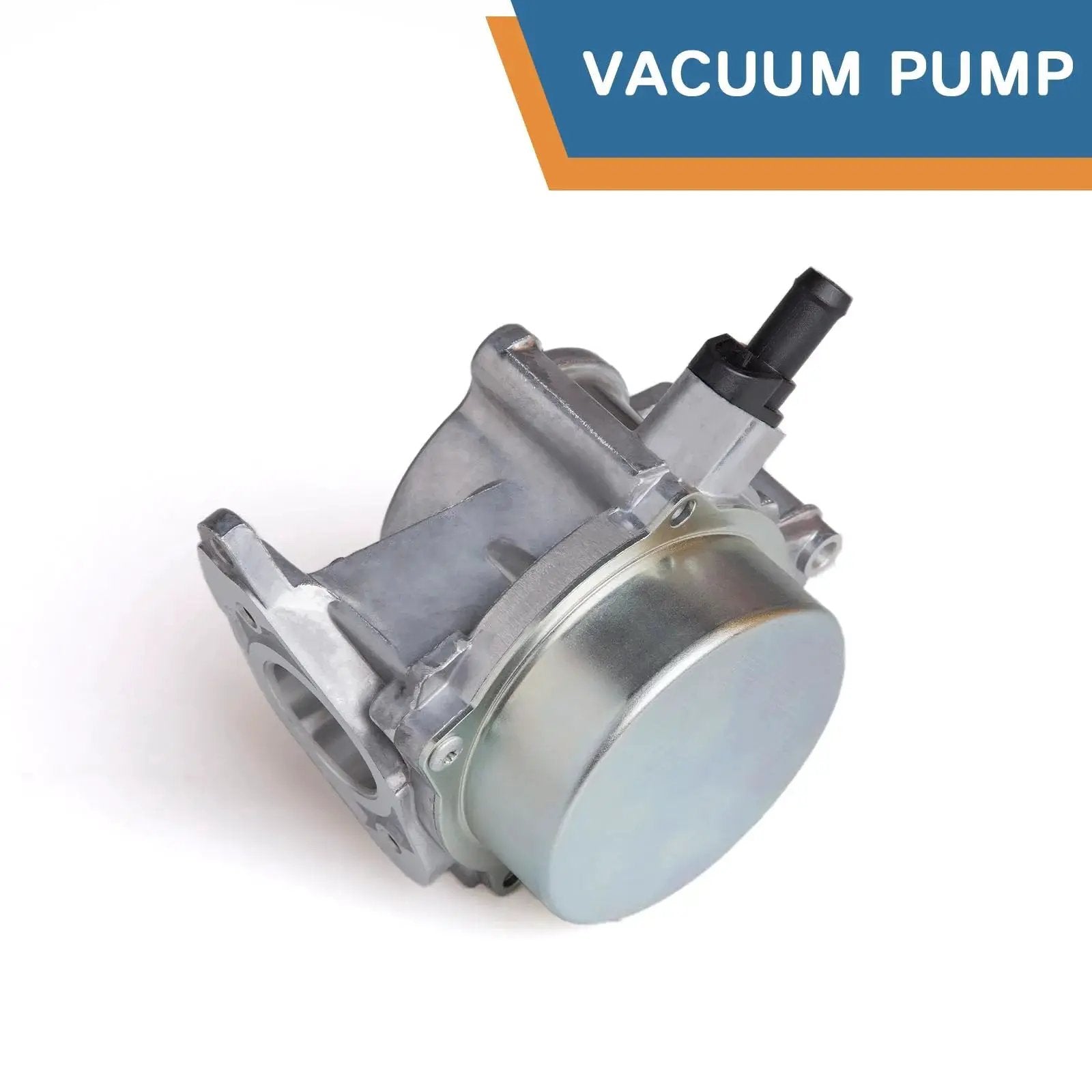 Brake Vacuum Pump For Volkswagen And Audi Rides Compatible With Tiguan CC Eos GTI Jetta Beetle And Audi A3 Quattro 2008 2009 2010 2011 2012 2013 2014 2015 Replace 06H145100AD OEM Parts, angled view, metal construction