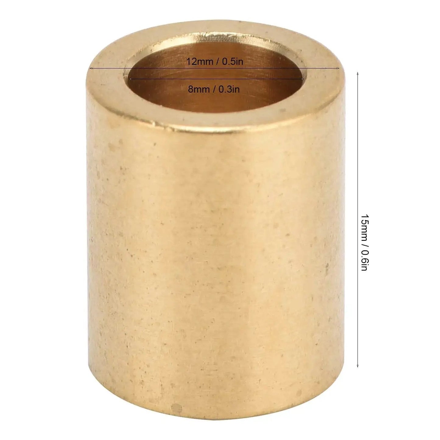 8 Pieces Self Lubricating Brass Bearing Sleeve Set With 8mm Bore 12mm Outer Diameter 15mm Length For Smooth High Speed Sliding