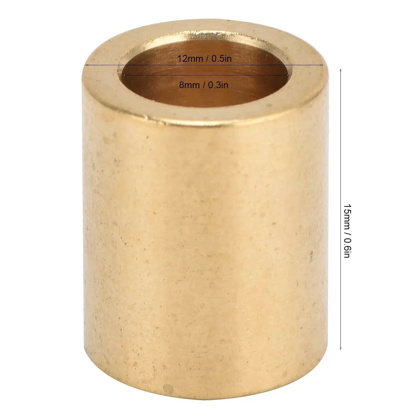 8 Pieces Self Lubricating Brass Bearing Sleeve Set With 8mm Bore 12mm Outer Diameter 15mm Length For Smooth High Speed Sliding