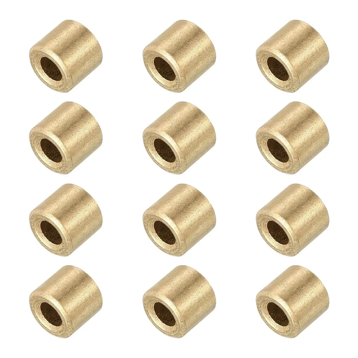 Sleeve Bearings 3mm Bore 6mm OD 5mm Length Self Lubricating Cast Brass Bushing For Sliding Shafts And Mechanical Parts Gold Tone Pack Of 12