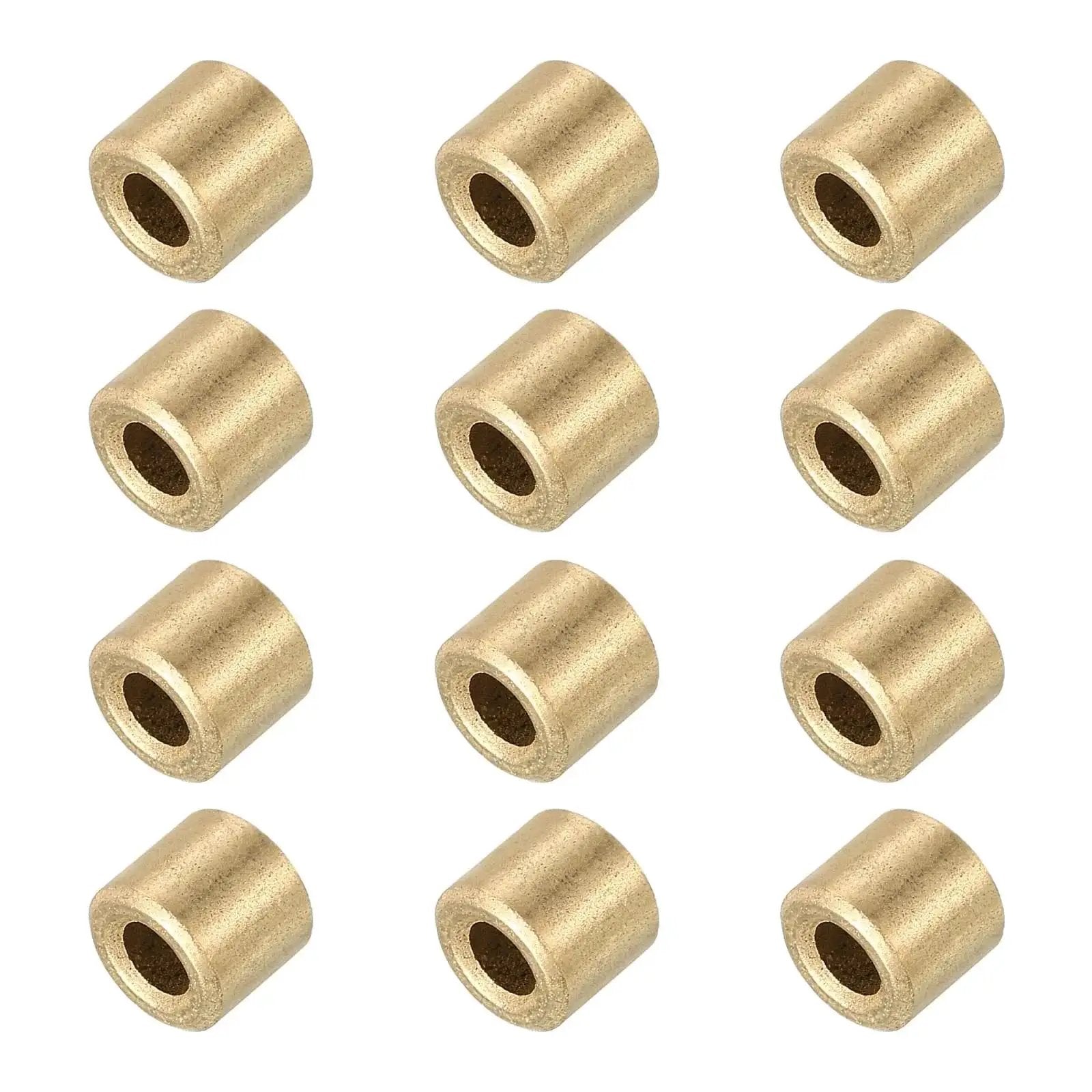 Sleeve Bearings 3mm Bore 6mm OD 5mm Length Self Lubricating Cast Brass Bushing For Sliding Shafts And Mechanical Parts Gold Tone Pack Of 12
