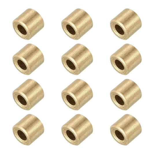 Sleeve Bearings 3mm Bore 6mm OD 5mm Length Self Lubricating Cast Brass Bushing For Sliding Shafts And Mechanical Parts Gold Tone Pack Of 12