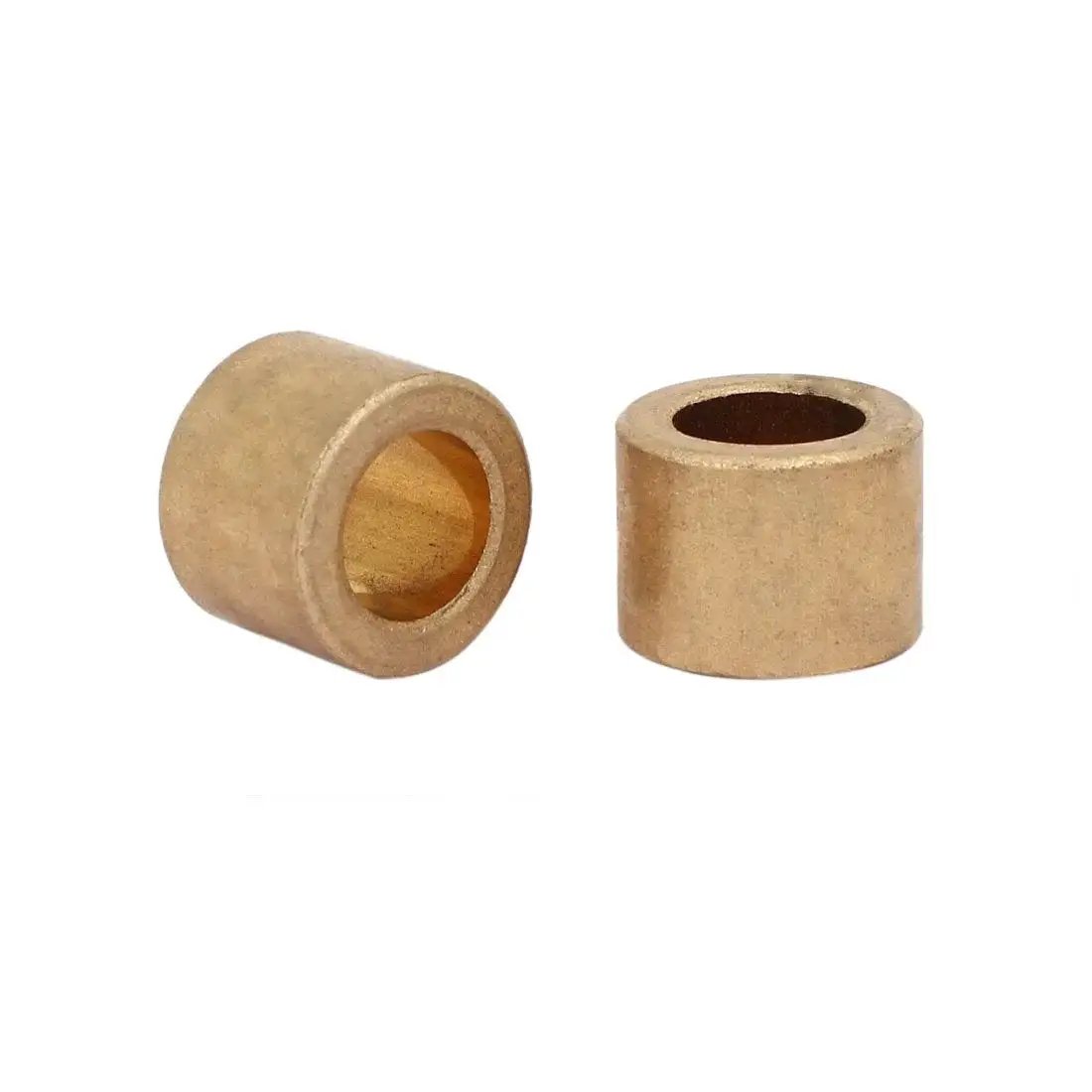 Self Lubricating Brass Bushing Sleeve Bearings 10mm ID 16mm OD 12mm Length Pack Of Five showing two pieces