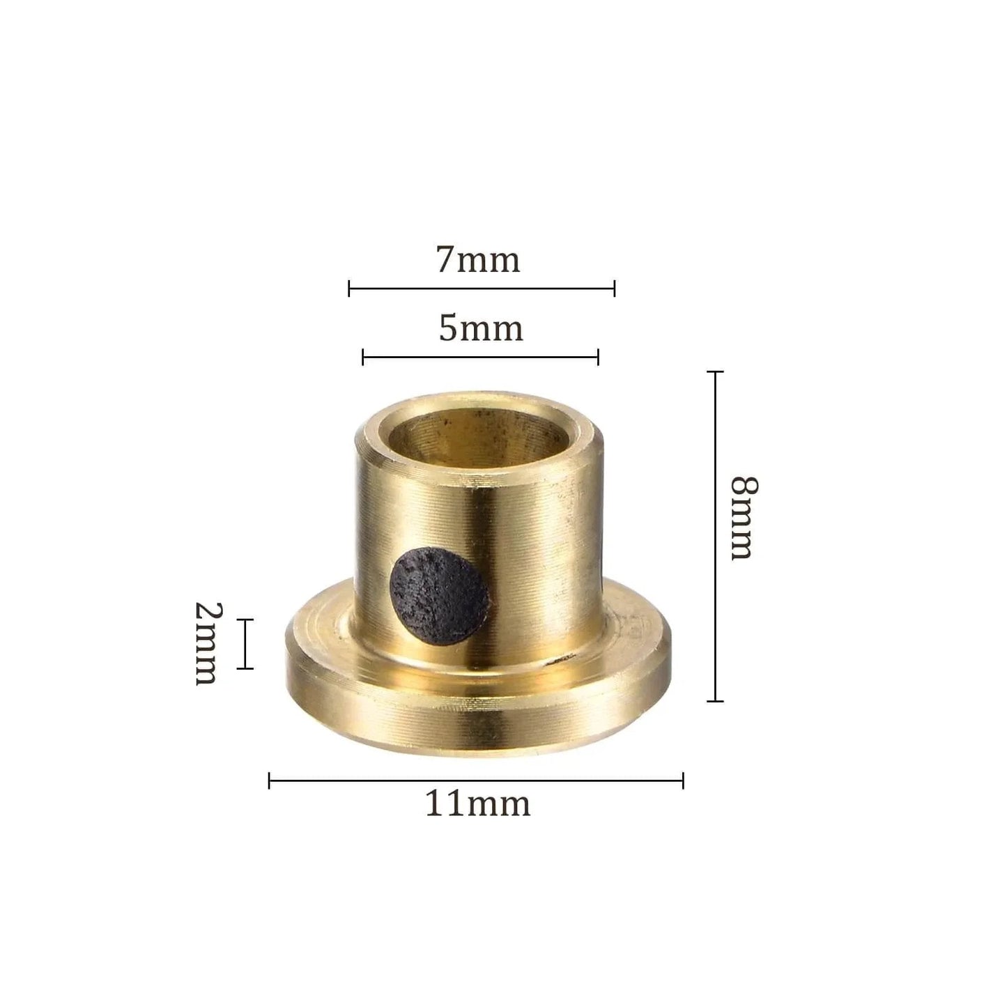 Two Pieces Flange Sleeve Bearing Set For Machine Tools Self Lubricating Brass Bushings Oilless Wrapped 5mm Bore 7mm OD