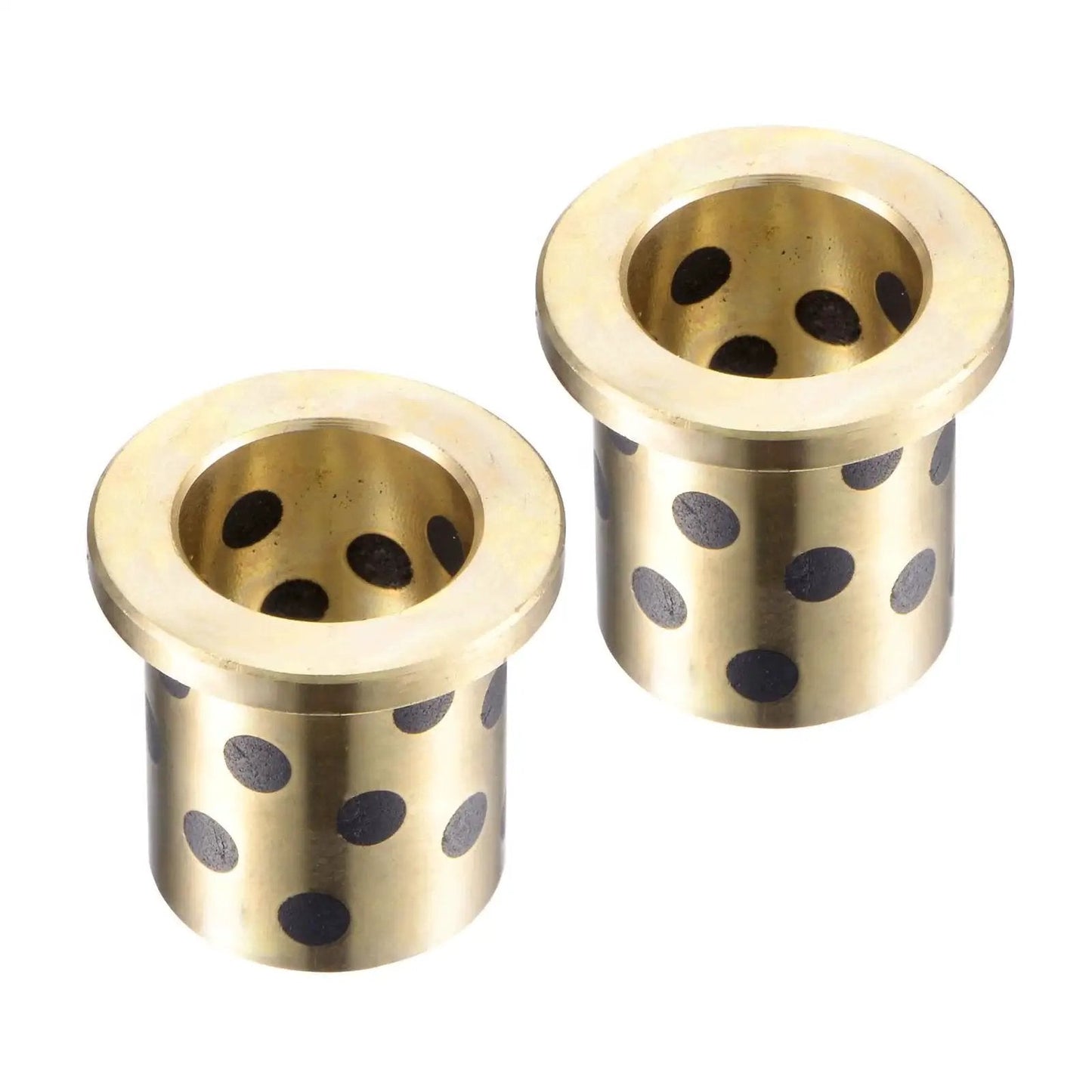 Two Pack Flange Sleeve Bearings Self Lubricating Brass Bushings 16Mm By 20Mm By 25Mm With 26Mm Flange Diameter And 3Mm Flange Thickness