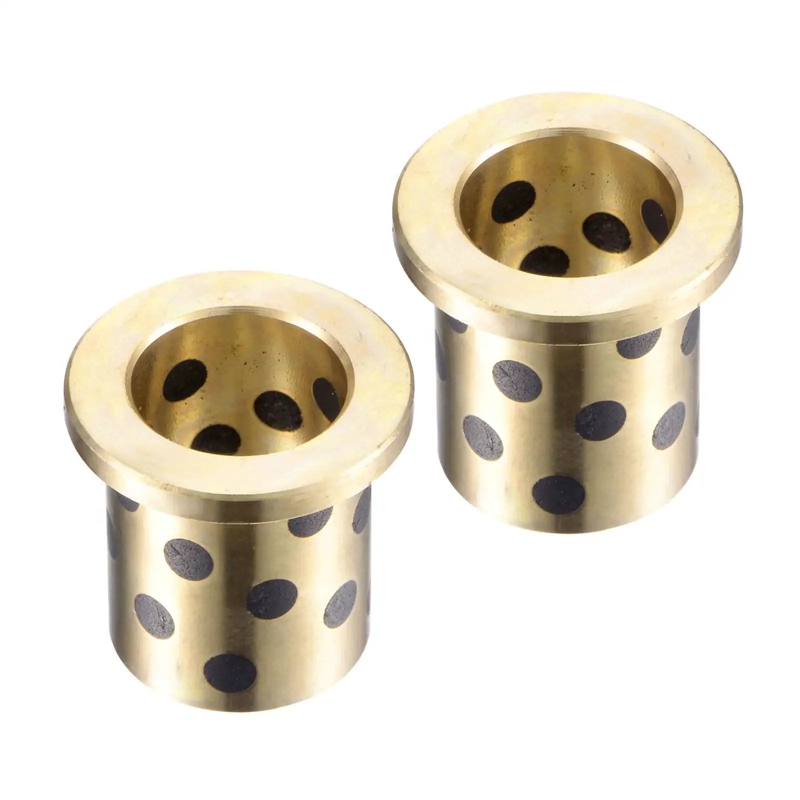 Two Pack Flange Sleeve Bearings Self Lubricating Brass Bushings 16Mm By 20Mm By 25Mm With 26Mm Flange Diameter And 3Mm Flange Thickness