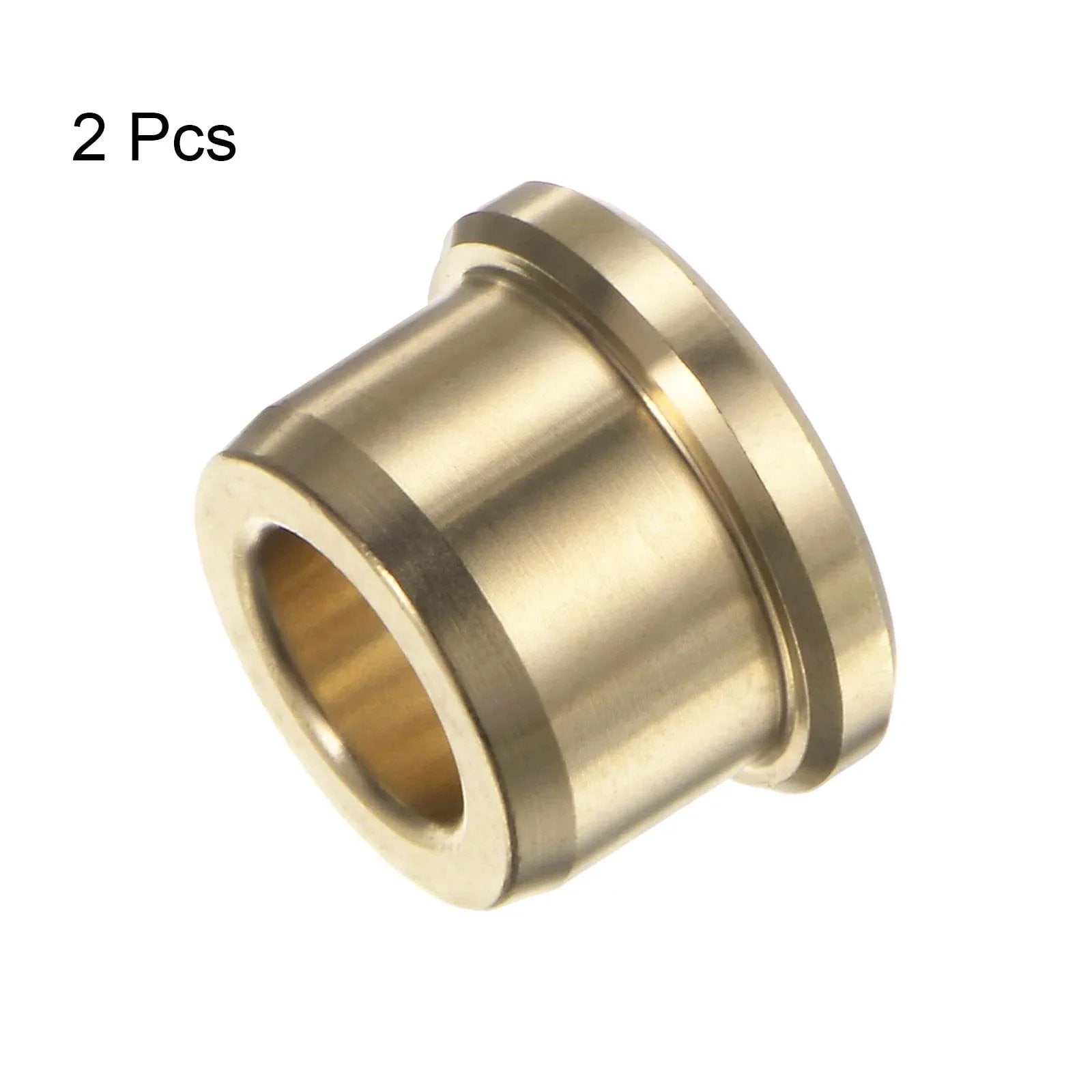 Two Pack Flanged Sleeve Bearings With Three Eighths Bore And Five Eighths Outer Diameter For Transmission And Conveyor Systems Half Inch Length Flange Diameter Three Quarters Inch Brass Alloy Oilless Wrapped Bushings For High Load And Wear Resistance