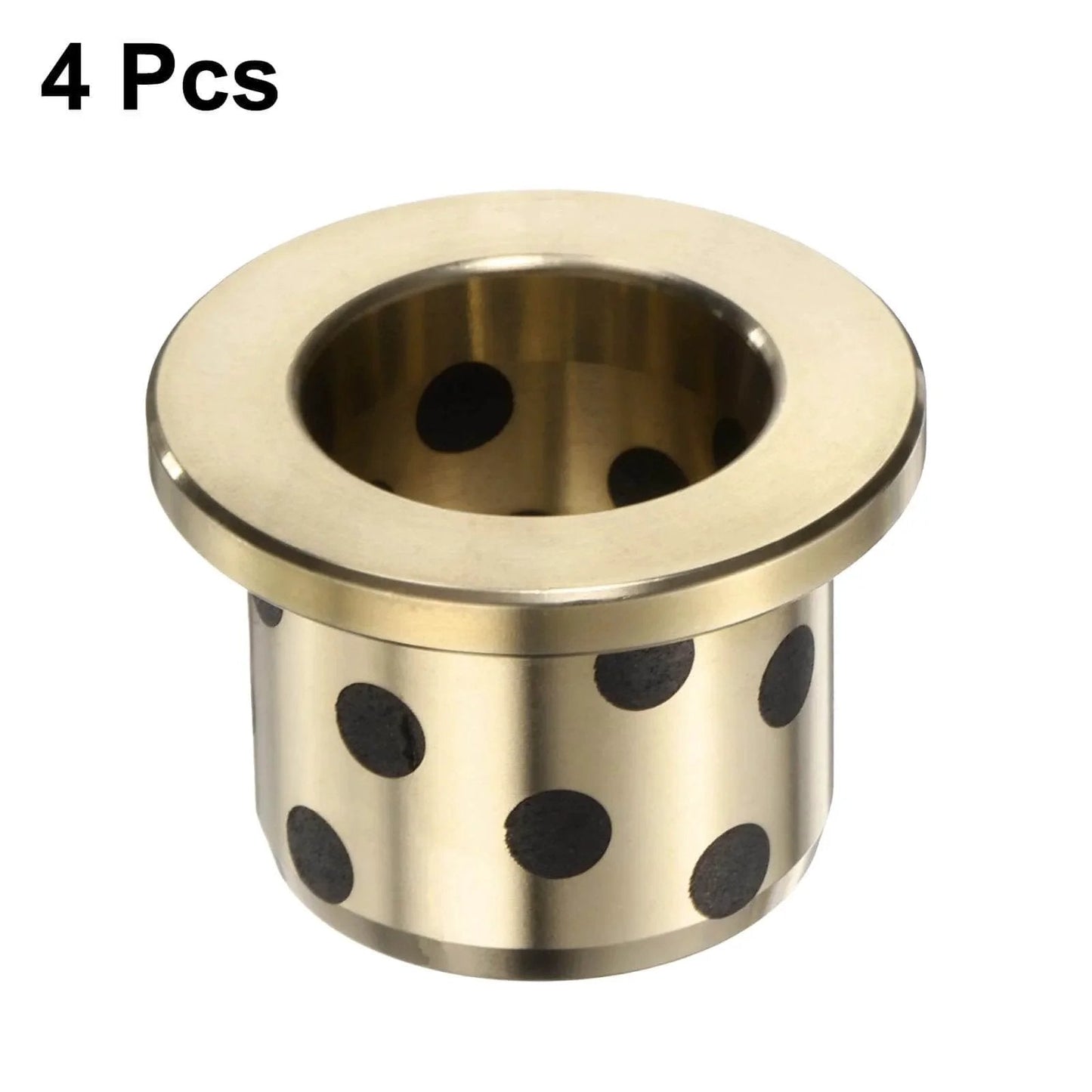 4 Pieces Flange Sleeve Bearings 16mm Bore 22mm Outer Diameter 20mm Length Self Lubricating Brass Graphite Oilless Bushings