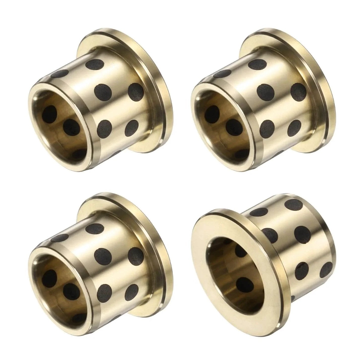 4 Pieces Flange Sleeve Bearings 16mm Bore 22mm Outer Diameter 20mm Length Self Lubricating Brass Graphite Oilless Bushings