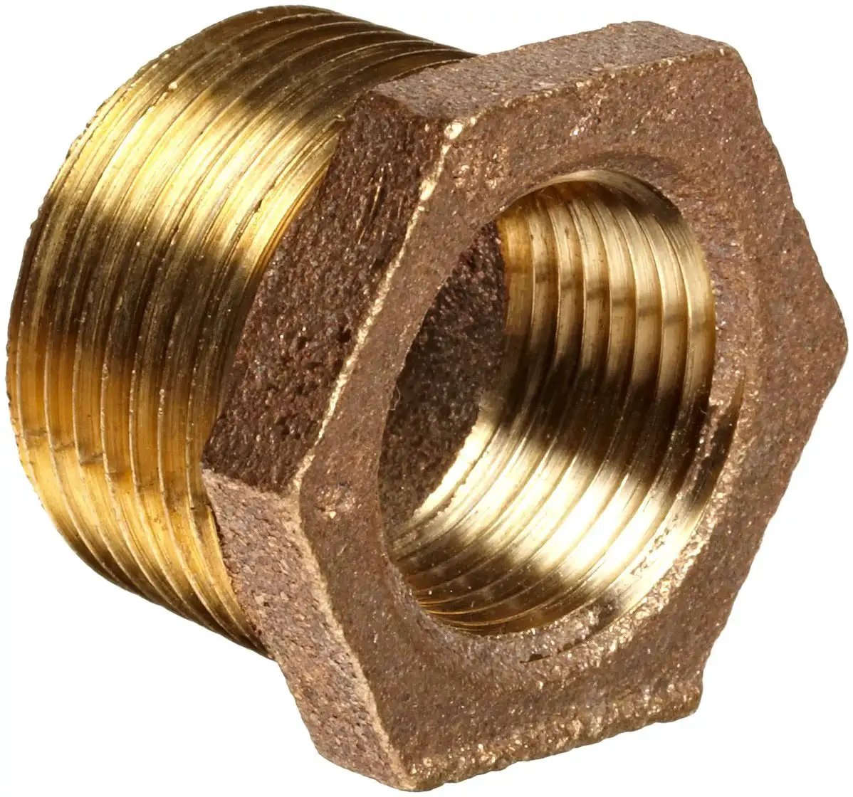 Durable Brass Hex Bushing Pipe Fitting 2 Inch Male To 1 Inch Female NPT Workhorse Plumbing And Industrial Connector With Corrosion Resistant Alloy High Temperature Tolerance Model 38110 3216 By Anderson Metals