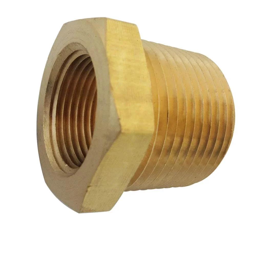 One Half NPT Male To One Quarter NPT Female Brass Bushing Reducer Pipe Fitting 5 Pack for LP Gas Refrigeration and Hydraulic Systems