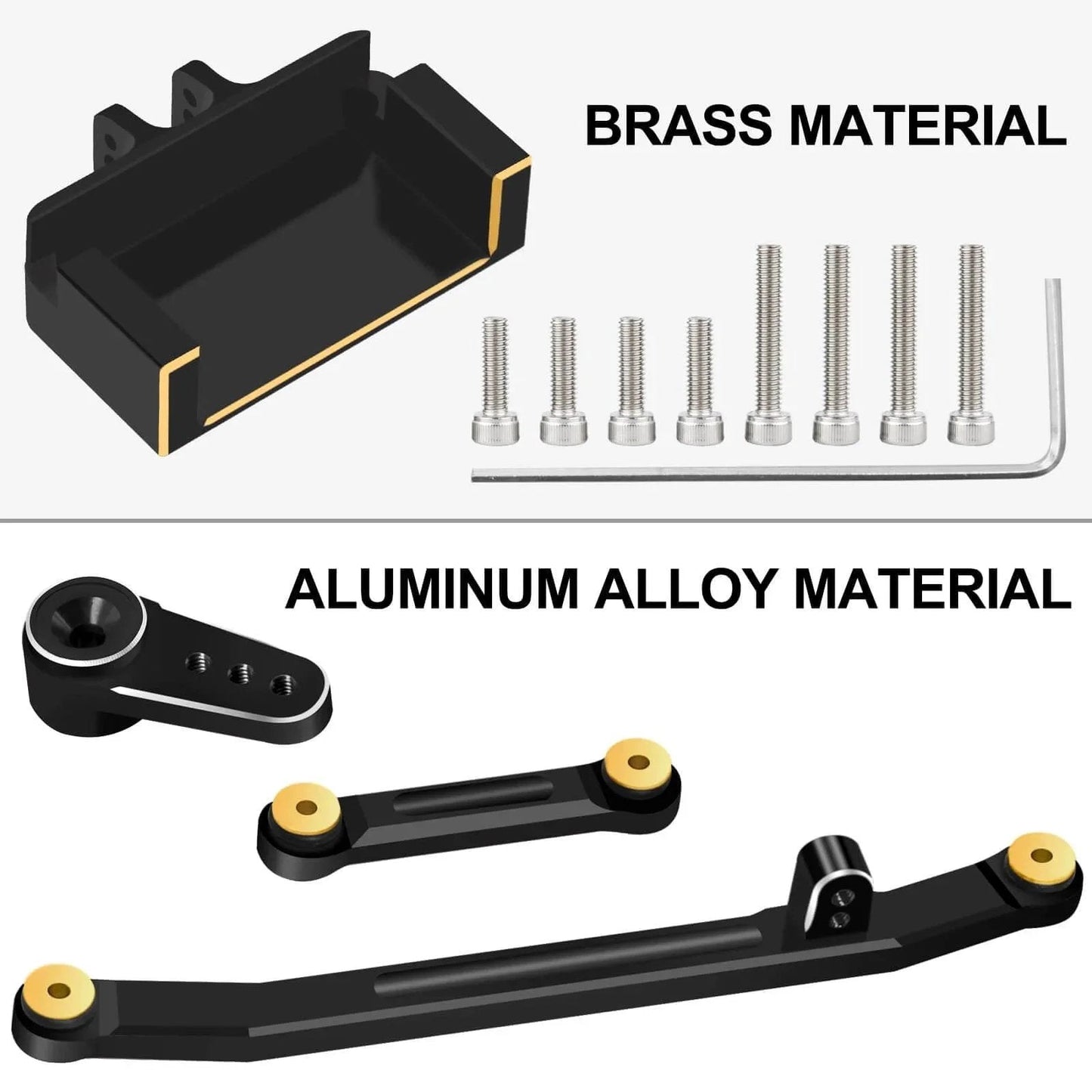 12g Servo EMAX Servo RC Steering Servo with Servo Arm Steering Link and Brass Servo Mount for Axial SCX24 AX24 RC Car Upgrade Parts