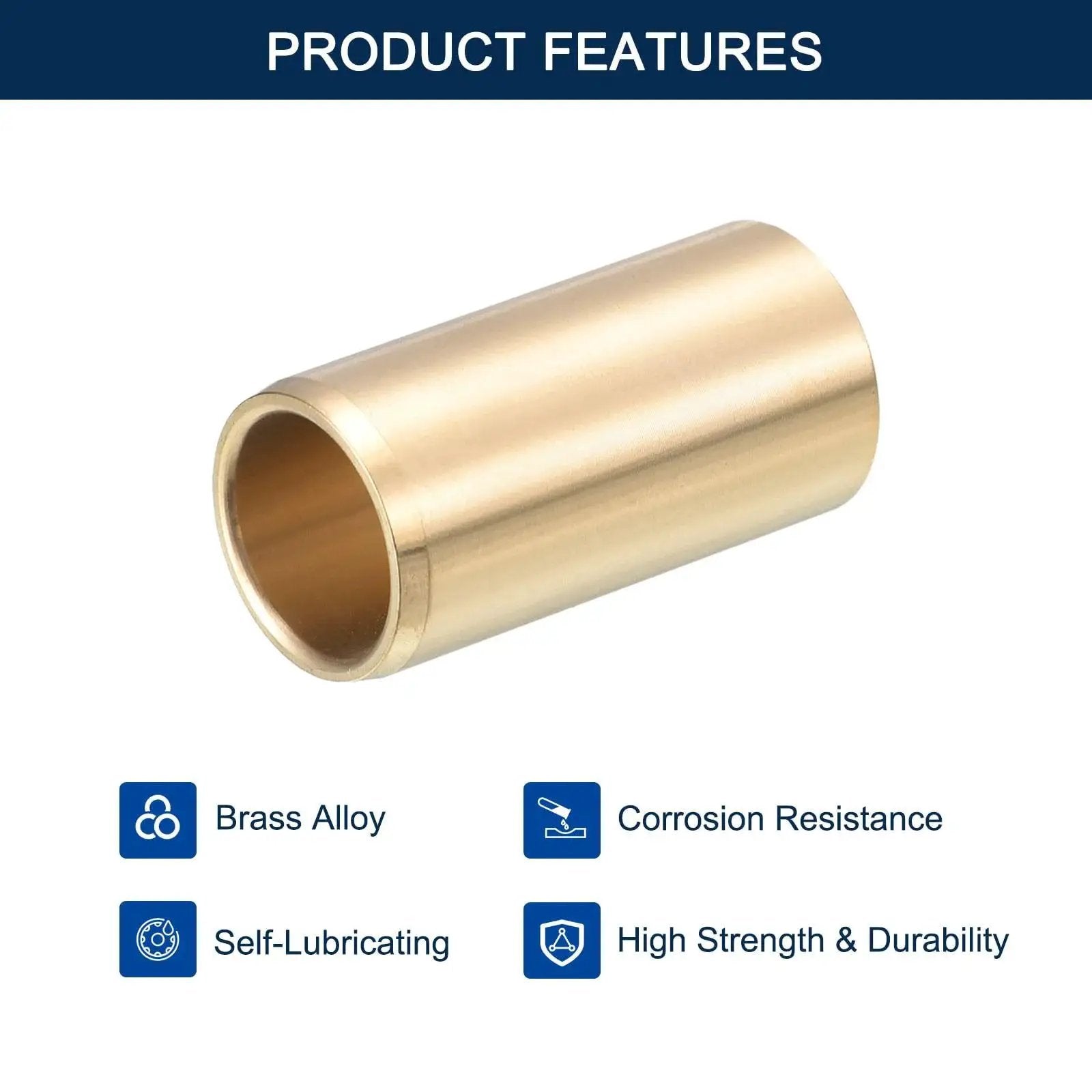 Cast Brass Sleeve Bearing With One Half Inch Bore And Five Eighths Inch Outer Diameter And Five Eighths Inch Length Self Lubricating Bushing