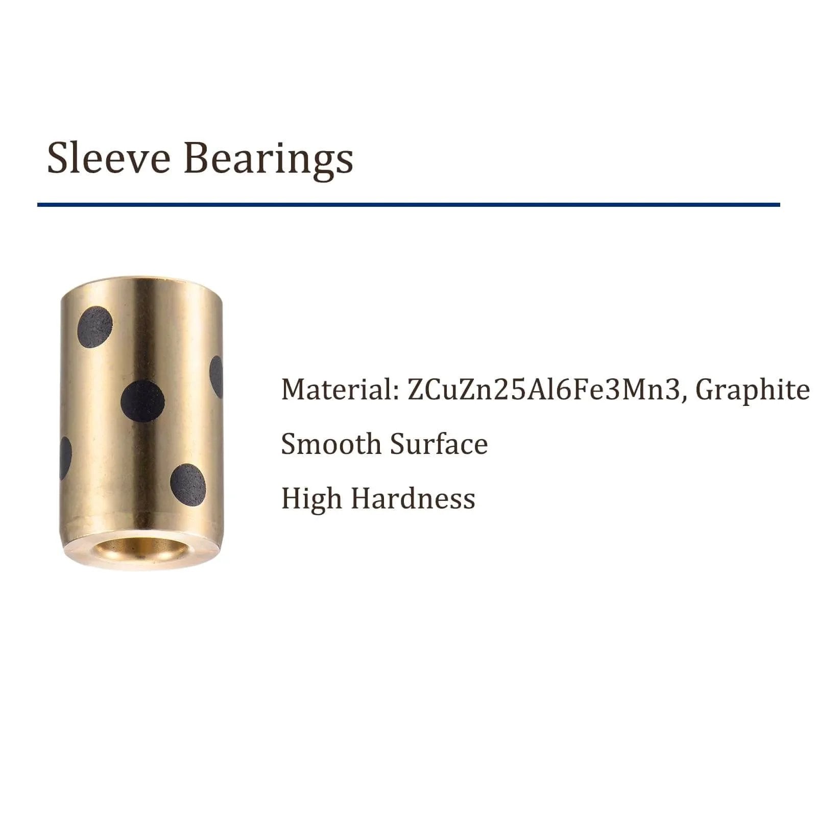2 Pcs Sleeve Bearings 8x15x24mm Wrapped Oilless Brass Bushings for Machinery Hydraulic Systems