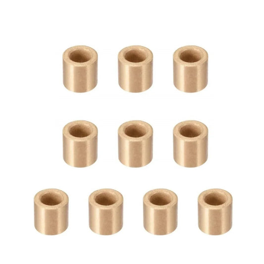 Image of Set Of 10 Oilless Brass Sleeve Bearings Self Lubricating Bushing One Quarter Inch Bore 6mm Outer Diameter 10mm Length