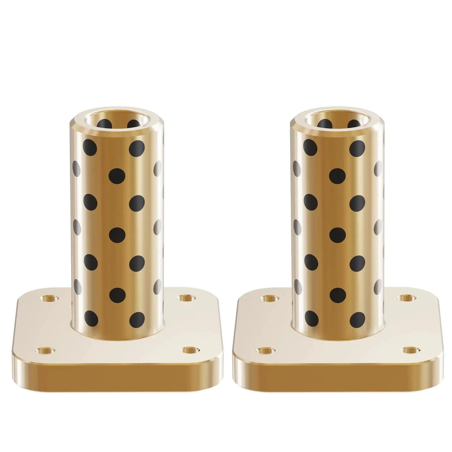 Two Pieces Brass Graphite Wrapped Oilless Sleeve Bearings Square Flanged Bushing With 8mm ID, 12mm OD, 30mm Length, Flange Diameter 27mm