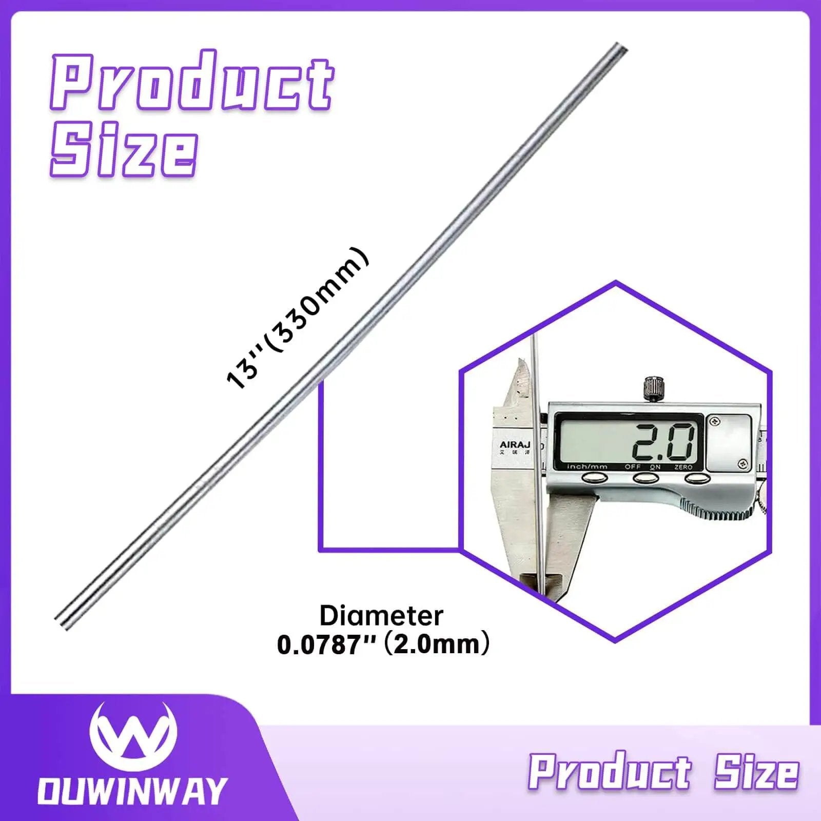 All Metal Brazing Rods Set One Sixteenth Inch By Thirteen Inch Flux Core For All Metal Repair And Welding, shown with size details.