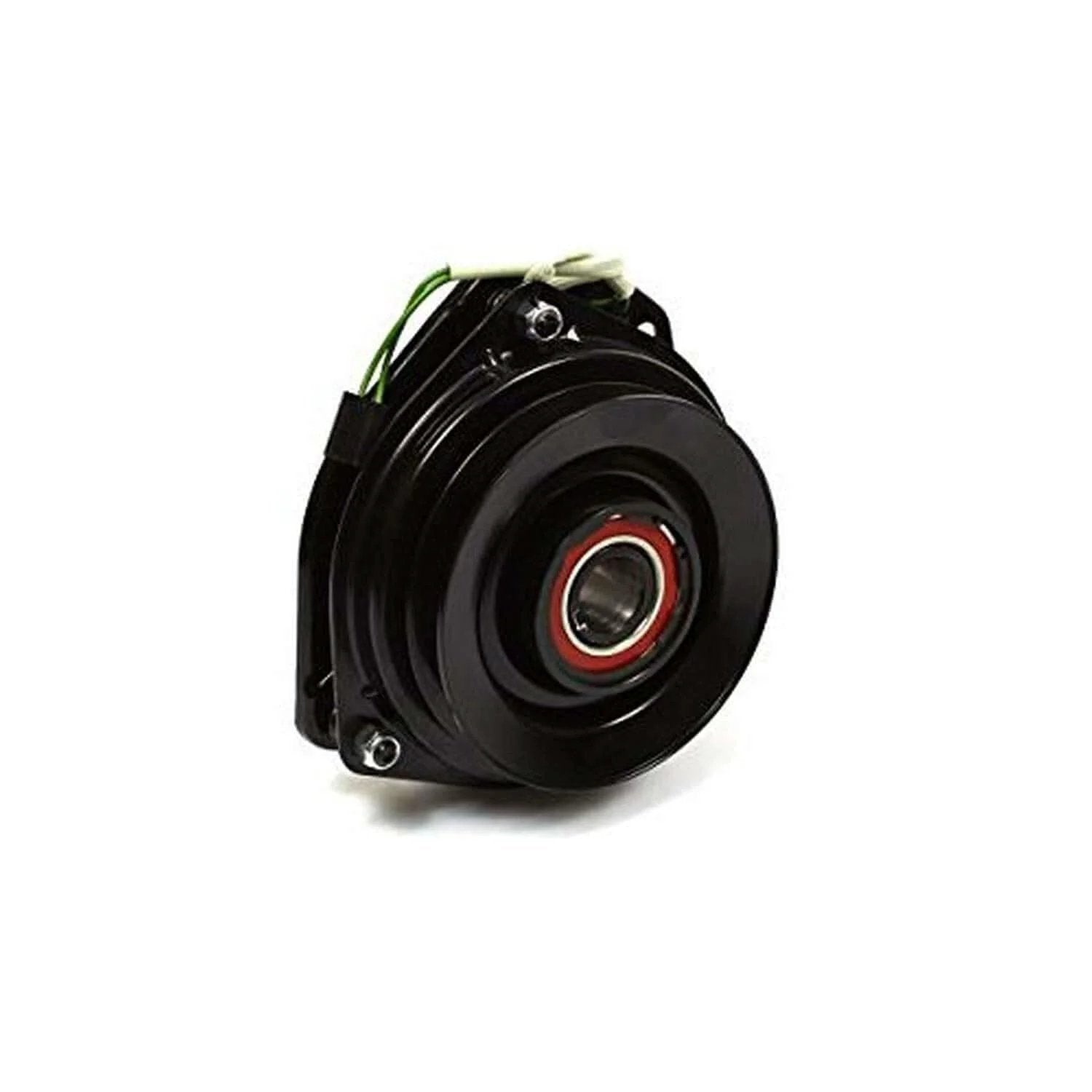 Front view of Briggs and Stratton 5023233SM Electric Clutch, black metal casing with wiring, used in outdoor power equipment.