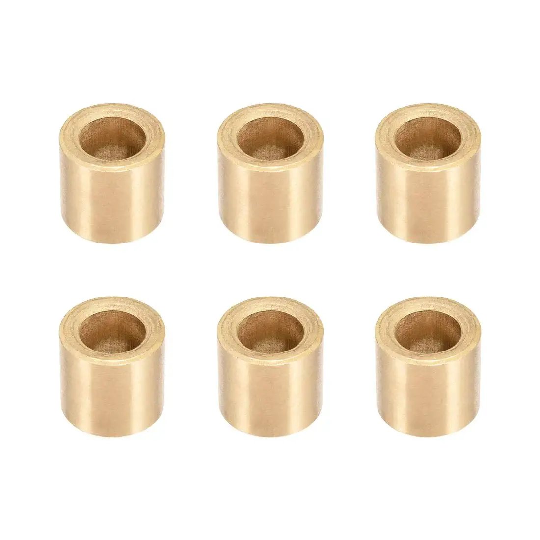 Set of 6 self lubricating sintered bronze bearing sleeves 10mm bore 16mm OD 15mm length maintenance free bushings for machinery