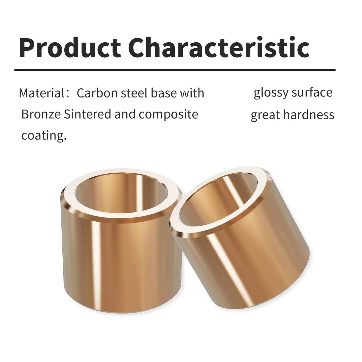 Sleeve Bearing Three Quarters Inch Bore One Inch Outer Diameter Seven Eighths Inch Length Cast Brass Wrapped Oilless Self Lubricating Bushing