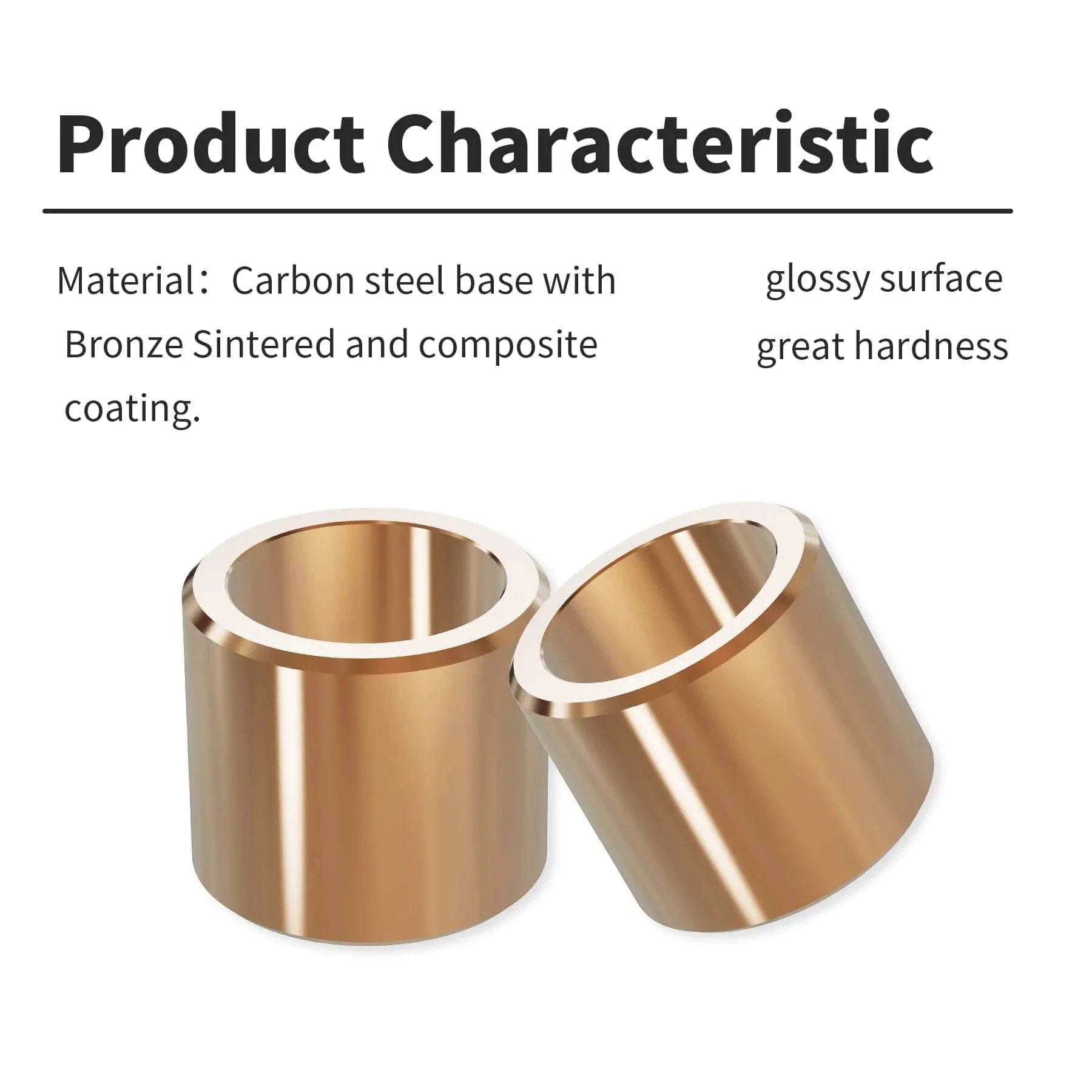 Sleeve Bearing Three Quarters Inch Bore One Inch Outer Diameter Seven Eighths Inch Length Cast Brass Wrapped Oilless Self Lubricating Bushing