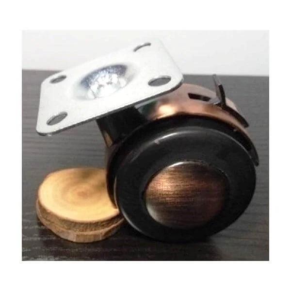 10-Pack Bronze Caster Wheel 2" - Metal Plate Brake Caster - 75lb. Load Rating-