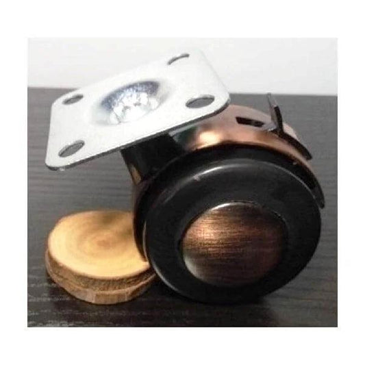 10-Pack Bronze Caster Wheel 2" - Metal Plate Brake Caster - 75lb. Load Rating-