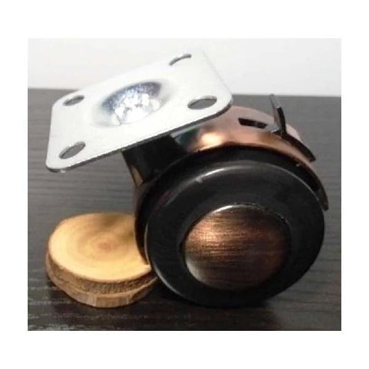 Bronze Caster Wheel 2" - Metal Plate Brake Caster