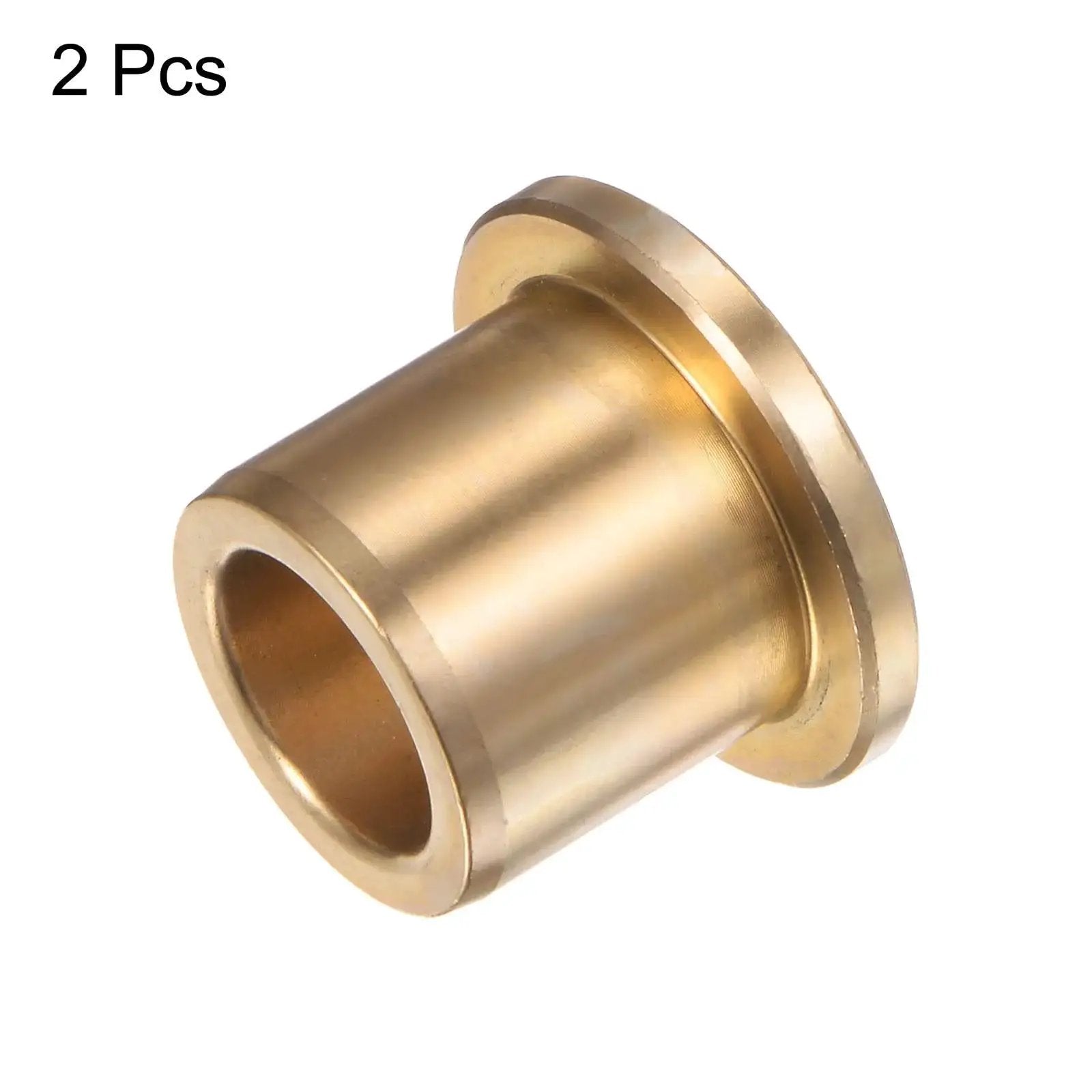 2 Pack Bronze Flange Bearing Sleeve Self Lubricating Bushing For Industrial Equipment, 13mm Bore, 19mm OD, side view